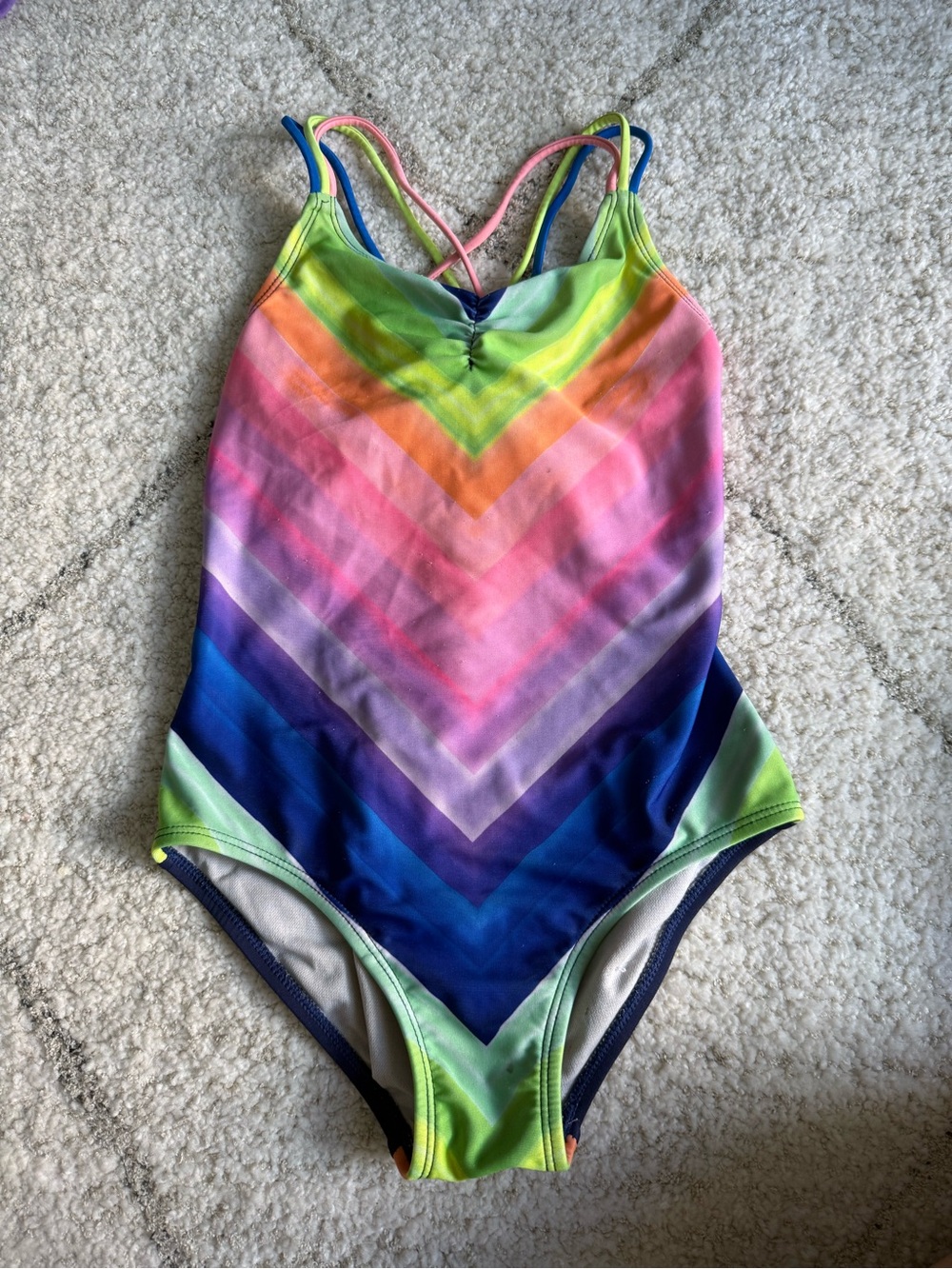Cat & Jack Girls Rainbow One-Piece Swimsuit Size M (7/8)